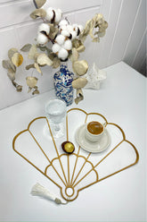 Yelpaze Şeklinde Nakışlı Kumaş Büyük Kokteyl Peçetesi 1 Adet